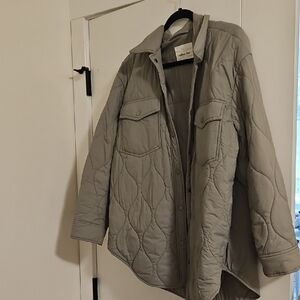 Wilfred Light Gray Quilted Puffer Jacket